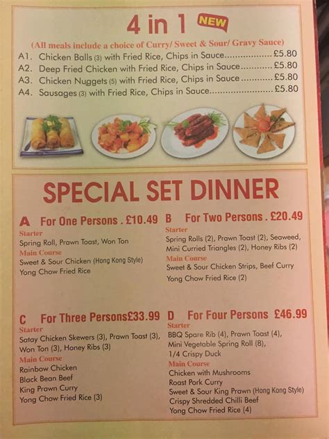 Menu At Great China Cantonese Takeaway Fast Food Scunthorpe