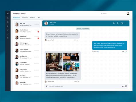 chat screen messenger ui message center  arjun   dribbble