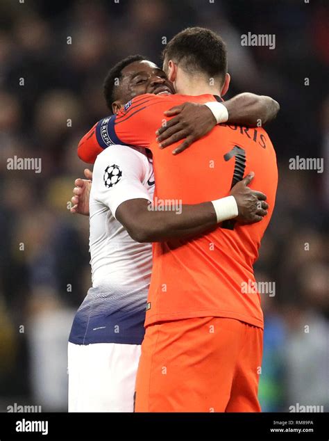 Tottenham Hotspur S Serge Aurier Left And Hugo Lloris Embrace After