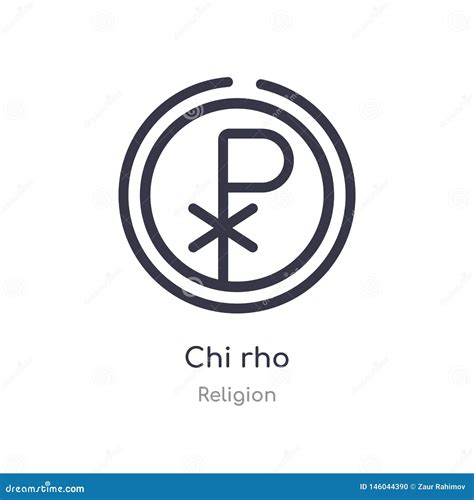 Chi Rho Outline Icon Isolated Line Vector Illustration From Religion