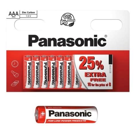 Panasonic AAA Battery R03 1 5v 10pk Batteries S5823 Sealants And