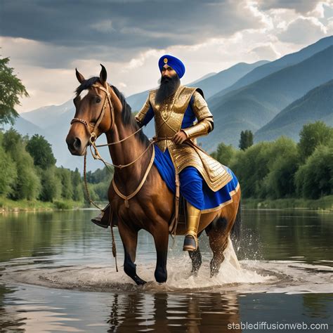baba banda singh bahadur  heroic battle scene stable diffusion