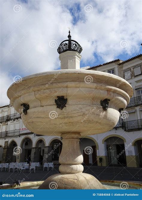 Portugal Evora Fountain Stock Photo Image Of Tower 75884068