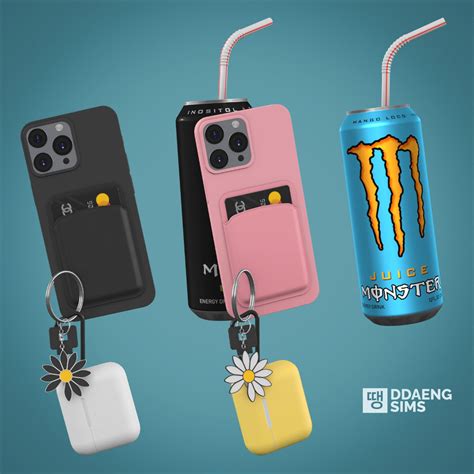 iPhone and Monster Accessories + Poses - January 2023 | DDAENG Sims