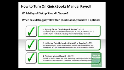 How To Turn On QuickBooks Manual Payroll YouTube