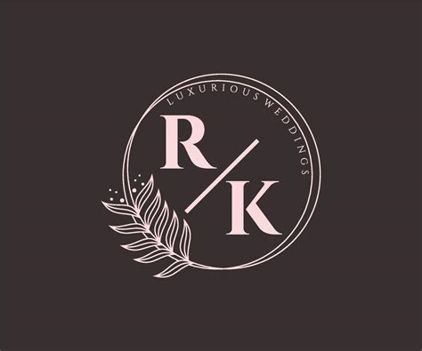 Rk Initials Letter Wedding Monogram Logos Template Hand Drawn Modern