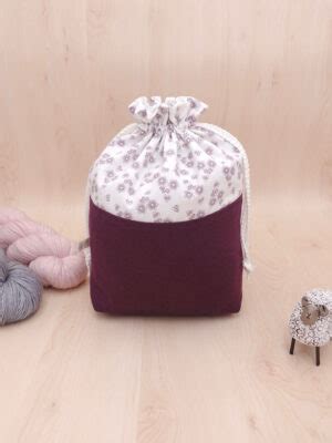 Pochon Taille S Violet Et Blanc Sac Projets Tricot Crochet