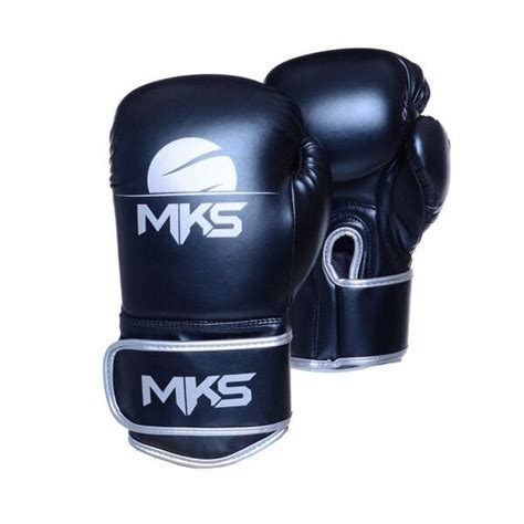 Kit Luva Boxe Energy Mks Combat Preta Bandagem Preta E Bucal