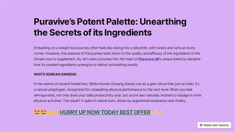 Ppt Puravive Uk Urgent Warning Shocking Customer Weight Loss Facts