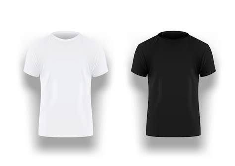 Camiseta Negra Y Blanca Para Hombres Con Manga Corta Vector Premium