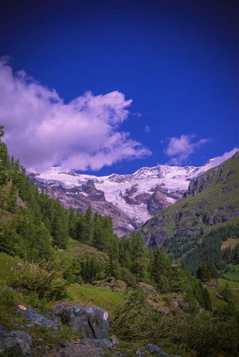 Monte Rosa Summer Landascape Stock Image Image Of Panorama Mountain