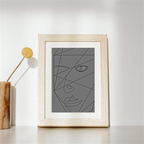 Abstract Line Art Face Poster - Etsy