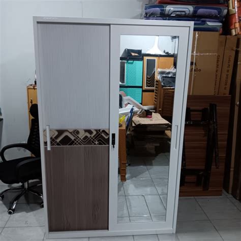 Jual Lemari Baju Pakaian Besi Pintu Sliding Jumbo Importa Shopee