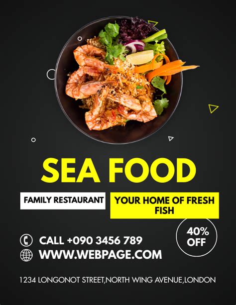 Sea Food Restaurant Flyer Template Postermywall