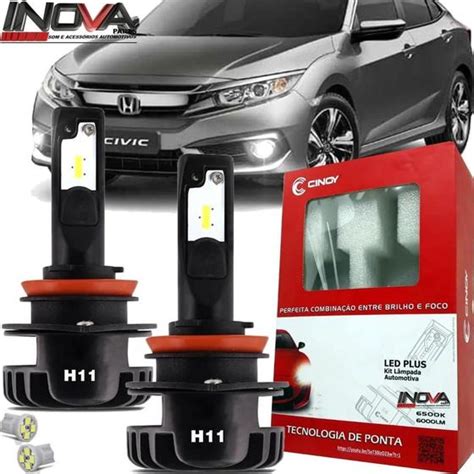 Lampada Super Led Plus H Farol De Milha Honda New Civic