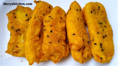 Sweet Banana Fritters Pazham Pori Ethakka Appam Marys Kitchen