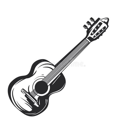 Flat Acoustic Guitar Icon Stock Vector Illustration Of Instrument