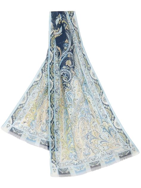 Etro Paisley Print Silk Scarf Farfetch