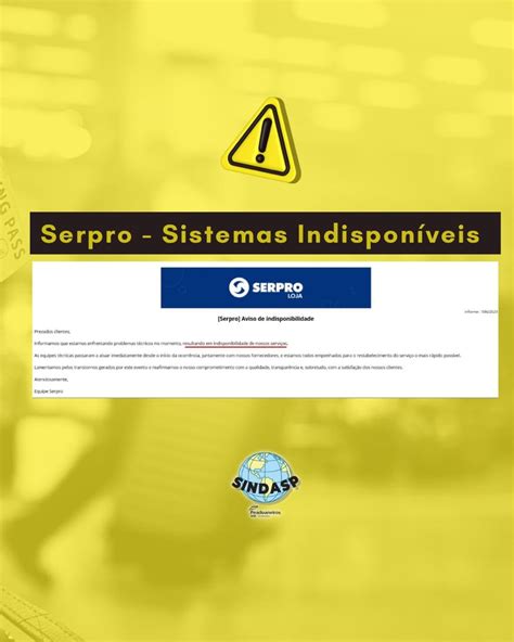 CAD nº 373 23 Ref SERPRO SISTEMAS INDISPONÍVEIS Sindicato Dos