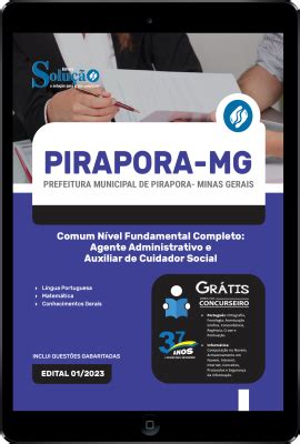 Apostila Prefeitura de Pirapora MG 2024 Comum Nível Fundamental