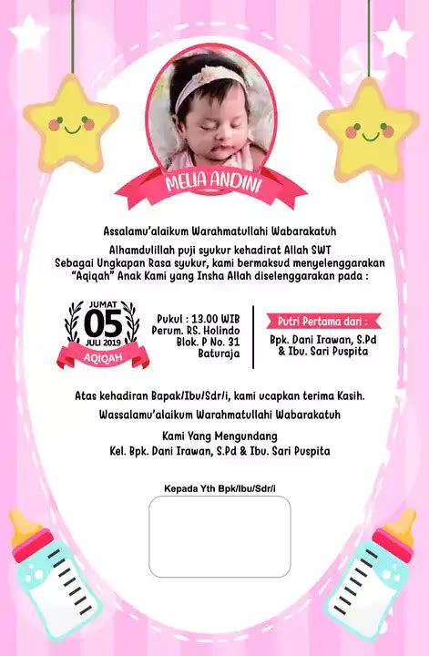 Download Contoh Template Undangan Aqiqah Word, Doc, PSD, PPT, PDF, CDR ...