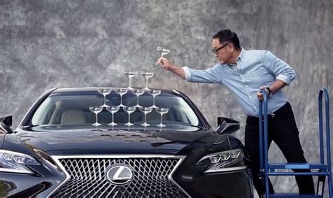 Akio Toyoda raises a glass to the first Lexus commercial - Lexus UK ...