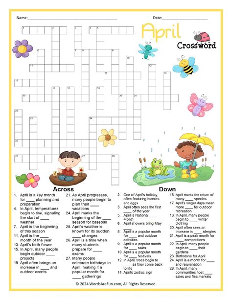 Month Specific Crossword Puzzles