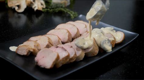 The Best Pork Tenderloin Recipe Finished With A Dijon Mushroom Cream Sauce Easy And