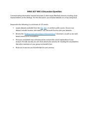 MHA 507 Wk 5 DQ Docx MHA 507 WK 5 Discussion Question Communicating