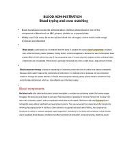 Blood Type And Cross Matching Docx Blood Administration Blood Typing