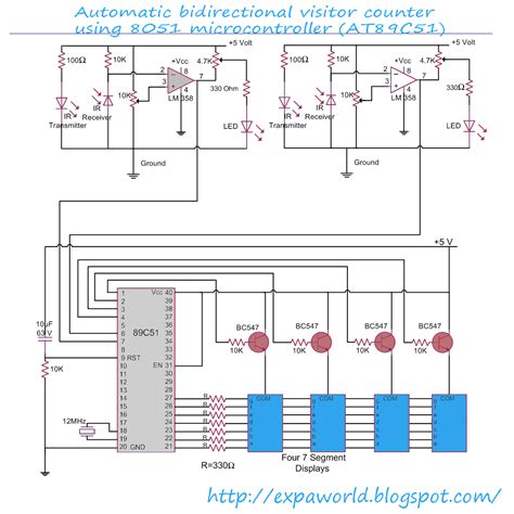 Bidirectional Visitor Counter Circuit Diagram