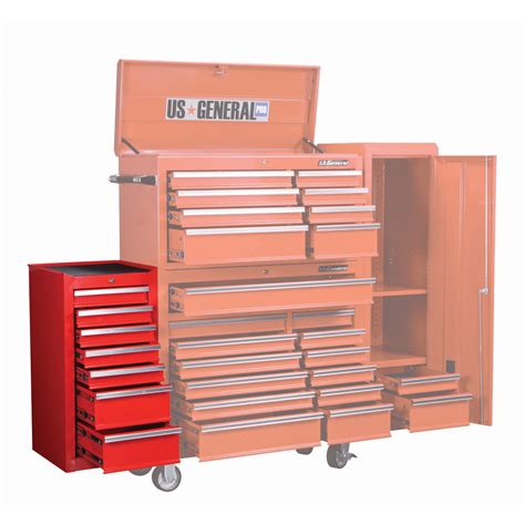 18 In 7 Drawer Glossy Red End Cabinet For Roller Tool Chest