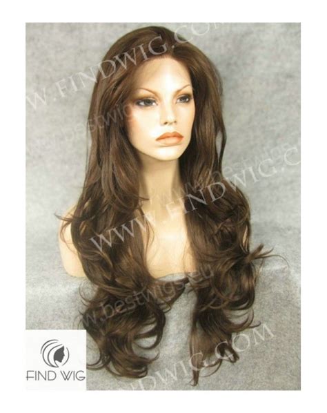 Synthetic Lace Front Wig Wavy Chestnut Colored Long Hair