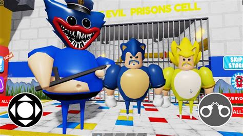 HUGGY WUGGY And SONIC BARRY S Terryfing Prison Break Roblox Obby