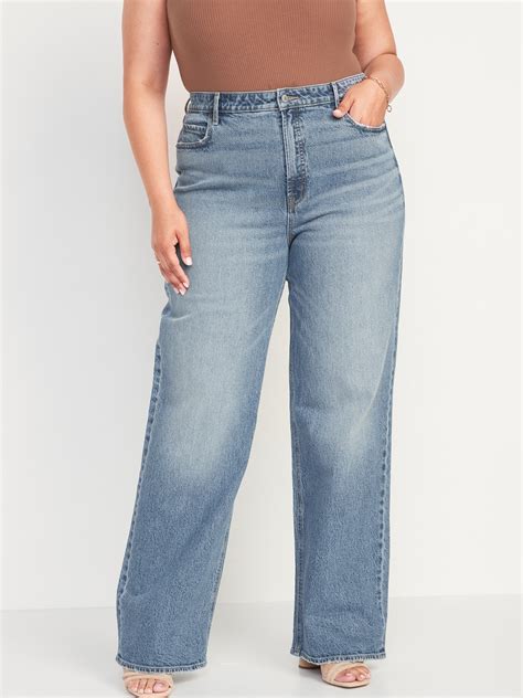 Extra High Waisted Wide Leg Jeans For Women Old Navy