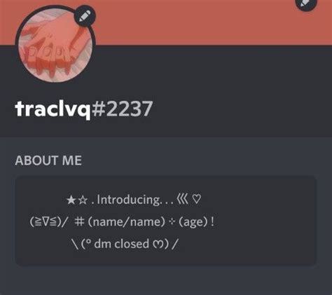 💌 ⌗ Discord 'About Me' Ideas! ♡