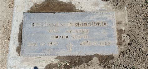 CPL Benjamin Franklin Shepherd 1927 1985 Find A Grave Memorial