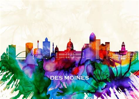 Premium Photo | Des moines skyline