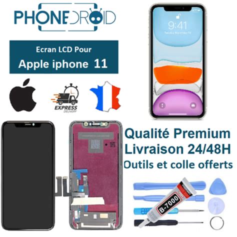 Écran complet LCD vitre tactile Iphone 11 châssis Outils colle