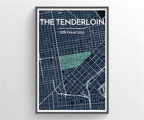 The Tenderloin San Francisco City Map Print // Modern | Etsy