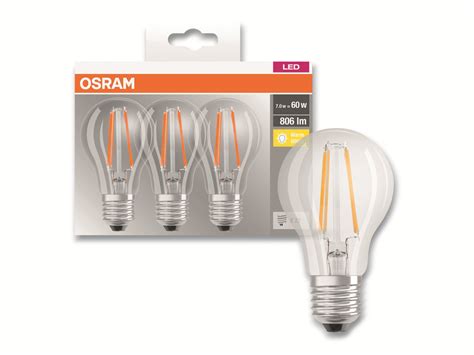 Osram Led Lampe Base Classic A60 E27 Eek E 7 W 806 Lm 2700 K 3