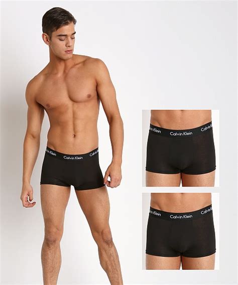 Calvin Klein Cotton Stretch Low Rise Trunk 3 Pack Black Nu2664 001 Free Shipping At Lasc