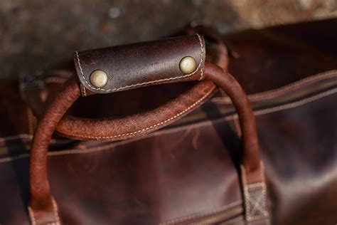 Vintage Brown Leather Holdall — The Handmade Store