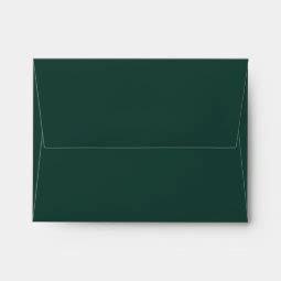 Modern Script Emerald Green Self Addressed RSVP Envelope Zazzle