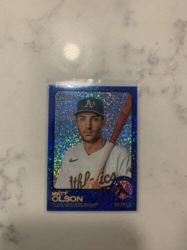 Matt Olson Topps Heritage Baseball Blue Sparkle Chrome Refractor