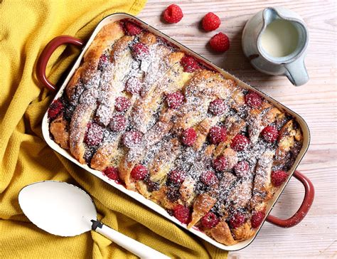 Raspberry Chocolate And Croissant Pudding Recipe Abel And Cole