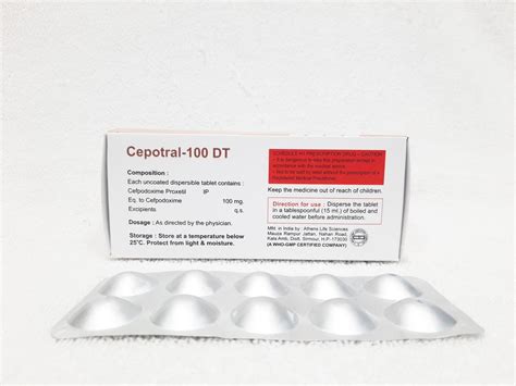 Cepotral Tab Cefpodoxime Dispersible Tablet Orion Life Science