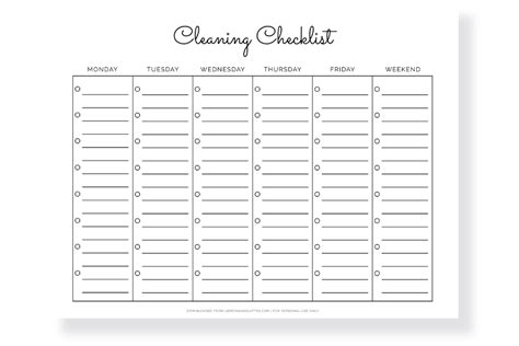 Free Printable Cleaning Checklist Templates Canva Off