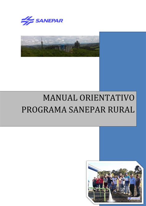 PDF MANUAL ORIENTATIVO PROGRAMA SANEPAR RURALsite Sanepar Br