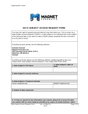 Data Subject Access Request Dsar Guide Doc Template Pdffiller